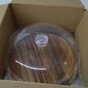 Cake Stand with Lid, Acacia Wood 12in Round Cake Holder, 2-in-1 Dessert Table Display Set & Charcuterie Board for Cheese, Chips & Dips, Nachos, Fruit Platter, Large Acrylic Cake Dome Cover