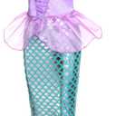 Little Girls Mermaid Princess Costume for Girls Dress Up Party with Gloves,Crown Mace 3-10 Years