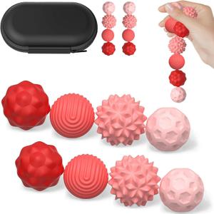 Soft Silicone Magnetic Balls Fidget Toys for Adults and Teens8PCS Sensory Stress Relief Toys Fidget Magnet Balls Desk Toy for Office Stress Anxiety Relie (8pcs Pink)