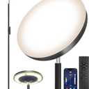 Keepsmile Double Side Lighting Led Floor Lamp with Remote Smart App 36W/2600LM Bright Tall Standing RGB Floor Lamp Angle Multicolor Dimmable Modern Floor Lamps for Livingroom Bedroom Office (Black)
