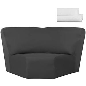 Weysat Corner Sofa Cover Stretch Corner Couch Cover Furniture Protector for Living Room Sectional Recliner Sofa Slipcover Reclining L Shape Couch Additional Seat(Dark Gray,Milk Silk)