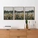 Dark Floral Vintage Peony Wall Art Botanical Canvas Flower Academia Print For Bedroom Living Room, Classical Moody Floral Wall Decor - Framed Set Of 2, 16x24 Inch, Ready to Hang, Meadow Landscape