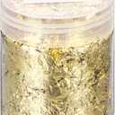 UXCELL Gold Foil Flakes for Resin, 3g Metallic Leaf for Nail Art, Resin Art, Crafts, Painting, Candle and Jewelry Making, Light Gold