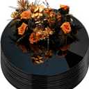 12 Pcs 10 Inch Mirror Centerpieces Decorative Trays Thickness 1.5 mm (Black)