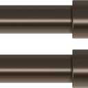 2 Pack Curtain Rods for Windows 28 to 48 Inch(1.5-5 Feet), Bronze 1'' Diameter Drapery Rods with End Cap Style Design,Modern Adjustable Heavy Duty Curtain Rod,Size:30''-60''