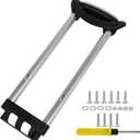 Replacement Telescopic Handle for 20 Inch Suitcase Internal Aluminum Alloy Retractable Pull Handle with DIY Repair Kit Silver Black Suitcase Handle Replacement Parts