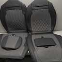 Seat Covers Fit for 2019-2024 Chevy Chevrolet Silverado GMC Sierra Pickup 1500 2500HD 3500HD Trail Boss Z71 Crew Double Extended Cab Leather Protectors (Full Set, Black&Grey)