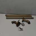 Industrial Curtain Rods 18 to 45 in,Blackout Curtain Rod,Adjustable Length,1 in Diameter Pipe,Wall or Ceiling Mounted,for Bedroom and Living Room (Antique Brass18 to 45)