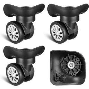 Luggage Wheels Replacement Kit, 4 Pack Universal Swivel Wheels for Suitcase Repair, Smooth Rolling Caster Replacement Parts for Travel Luggage