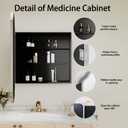 VIWILII 16"x24" Bathroom Medicine Cabinet Wall-Mounted Mirror with Storage