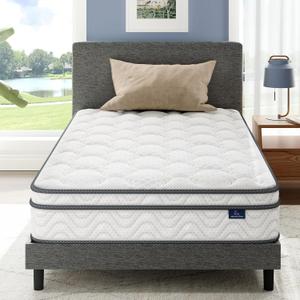 Vesgantti Twin Mattress, 10 Inch Hybrid Single Bed Mattress in a Box with Memory Foam and Pocket Spring, Ergonomic Design & Pressure Relief, Medium Firm Feel, 39"*75"*10"