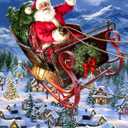 Springbok Delivering Christmas 500 Piece Jigsaw Puzzle - This Classic Scene of Santa in his Sleigh Will get You in The Holiday Spirit