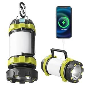 AlpsWolf Camping Lantern Rechargeable Camping Flashlight 4000 Capacity, 6 Modes, IPX4 Waterproof, Led Lantern Camping, Hiking, Outdoor Recreations