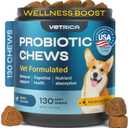 Chews for Digestive and Gut Health, Probiotics for Dogs - Chewable Canine Immune System Supplement - Prebiotic Soft Treats - Yeast Powder, Wild Yam (130 count)