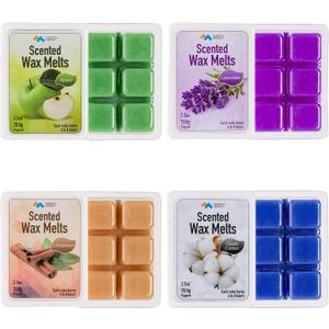 Mindful Design 4 Pack Scented Wax Melts/Cubes/Tarts - Apple, Cinnamon, Clean Cotton, & Lavender