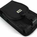 Reiko Vertical Rugged Pouch with Buckle Clip in Black (6.1X3.2X0.7 Inches)