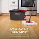 O-Cedar EasyWring Microfiber Spin Mop, Bucket Floor Cleaning System, Red, Gray, Standard, Missing Pieces