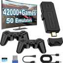 2025 Latest Wireless Retro Game Stick,Arcade Pandora Stick,Built in 42,000+ Games with 50+ Emulators,4K HDMI Output,Plug and Play TV Video Game Stick,256GB Memory Card,with Dual 2.4G Controllers