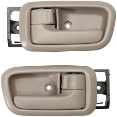 KASturrboo 2Pcs Inside Interior Door Handles for 2000-2006 Tundra Front Driver Passenger Side, Left & Right Beige Door Handle W/Bezel