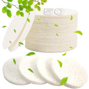 METUUTER 50 PCS Compressed Facial Sponges for Estheticians- 100% Natural Cellulose Face Sponge Professional Cosmetic Spa Sponges for Face Cleansing, Massage, Pore Exfoliating, Mask, Makeup Removal (White)