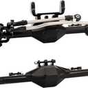 CNC Metal Front and Rear Straight Complete Axle for 1/10 Axial SCX10 II 90046 90047 RC Crawler Car New Upgrade Parts (Black)