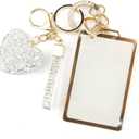 Key Fob Cover with Diamond Keychain Fit for Tesla Car Key Holder Case Compatible with Tesla Model 3 and Model Y Smart Remote Key Protector for Women, (White-Heart)