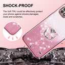 for Samsung Galaxy A22 5G (Not Fit A22 4G) Phone Case,for Mobile Phone Case for Women and Girl, Glitter Butterfly Floral TPU Protective Cover with Kickstand+Strap for Samsung A22 5G (Pink)