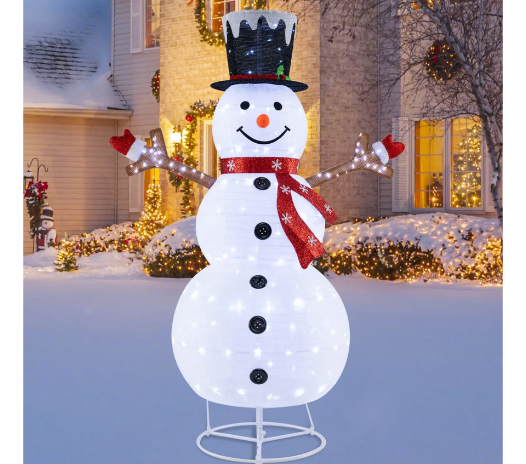 Tangkula 6 FT Lighted Pop-Up Christmas Snowman, Indoor Outdoor Christmas Decoration with 180 Pre-Lit LED Lights