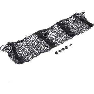 39 * 11.7 inch 3 Pocket Cargo Net Trunk Bed Organizer, Black Mesh Storage Net with 4 Metal Hooks, Heavy Duty Cargo Net, Mesh Storage Net Fit for Model 3/Y
