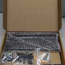 Key Holder for Wall, Decorative Key and Mail Holder with Shelf Has Large Hooks for Bags, Coats, Umbrella  Paulownia Wood Key Hanger with Mounting Hardware (9.8W x 6.7H x 4.2D) (Black)