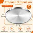 Onader 16 Inch Pizza Pan, Stainless Steel Round Pizza Tray, Set of 2