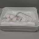 Diaper Caddy Organizer, 3-Tier Movable Diaper Cart with Wheels, Newborn Essentials Must Haves, Diaper Caddy for Wipes & Diapers, Baby Registry Search - Plastic White