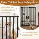 55'' Extra Tall Cat Gate, 42.9"-46.9" Wide Auto Close Tall Pet Gate for Doorways, Pressure Mounted High Dog Door Gate No Drilling Cat Fence Safety Baby Gate for Stairs, Doorways, Black