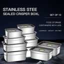 Stainless Steel Food Storage Containers Set of 10,Airtight Leakproof Meal Prep Containers with Lids, Reusable Stackable Lunch Boxes for Food Organization, Freezer & Dishwasher Safe
