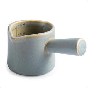 Espresso Cups Ceramic, Espresso Measuring Cups with Dual Measurement Scale, Expresso Shots Cup with Handle, Espresso Accessories, 3 Oz/ 90 Ml, Blue