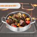 Inqibee 3 QT Hybrid Tri-Ply Stainless Steel Non Stick Sauté Pan with Lid, 10 Inch Induction Deep Frying Pan, Induction Compatible, All Cooktops, Dishwasher and Oven Safe