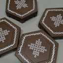 Coffee table riser - decorative riser for home decor - risers for kitchen - decor riser - indian return gift, diwali, pooja - 5" hexagon size, in brown (4, Brown)