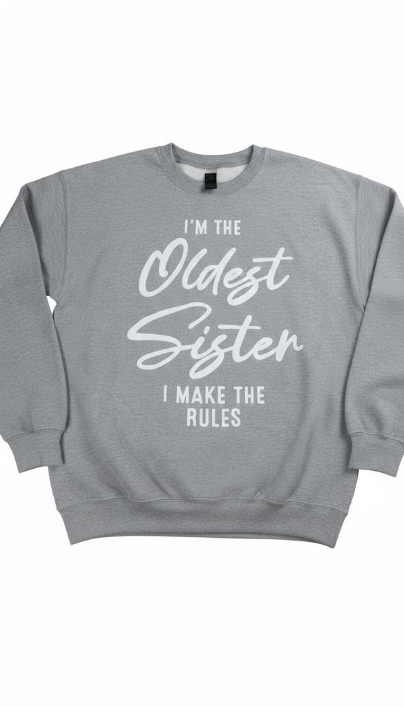 I'm The Oldest Sister I Make The Rules Sibling Sweatshirt, Size L
