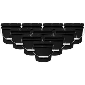 Black 1 Gallon Bucket with Gasketed Lid (Black (SNAP ON), 10)