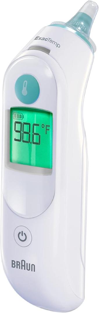 Braun ThermoScan 6 Ear Thermometer with Color-Coded Digital Display, ExacTemp Stability Indicator, Baby and Infant Friendly, No. 1 Brand Recommended by Pediatricians, IRT6515