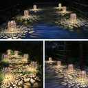 2 Pack Solar Lantern Lights for Hanging or Table Outdoor Solar Light for Patio Courtyard Garden (Silver-2pack)