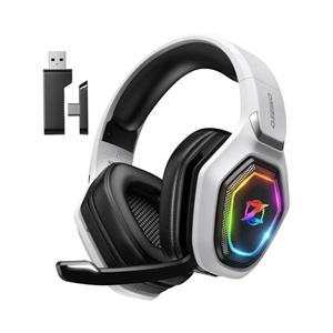 Ozeino 2.4GHz Wired Gaming Headset for PC, Ps5, Ps4 - Lossless Audio USB & Type-C Ultra Stable Gaming Headphones with Flip Microphone, 40-Hr Battery Gamer Headset for Switch, Laptop, Mobile, Mac