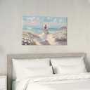 cozy country Beach Wall Art 36"x24" - Coastal Pictures Ocean Canvas Decor - Nautical Artwork Seascape Hand Painting for Girls Room, Sea House
