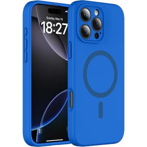 Magnetic for iPhone 16 Pro Max Case, Compatible with MagSafe, Full Camera Protection, Military-Grade Protection 3.0mm Thicken Silicone Phone Cover for 16 ProMax 6.9", Sea Blue