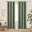 KOUFALL Energy Saving Efficient Smart Curtains for Sliding Glass Door,Blackout Boho Window Curtains for Living Room Decor,Sage Green,86 Inches Long (52"W x 86"L (Pack of 2))