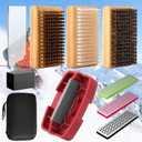 Ski/Snowboard Wax Kit, Ski Snowboard Tuning and Waxing Kit - Includes Side Edge Tuner, Plastic Scraper, Nylon/Brass/Horsehair Brushes, 240/500/1000 Grit Diamond Files, Gummy Stone & Carry Bag