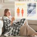 Wearable Heated Blanket - Warm Up Electric Blanket Hoodie with 6 Heat Levels, Snuggies for women, gifts for her, 50"x60", Black White Plaid