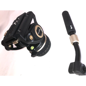 SmallRig DH10 Heavy Duty Tripod Fluid Video Head with Flat Base and Adjustable Handle, Quick Release Plate for Manfrotto Video Head Mount Plate, Load up to 22Ibs, for Video Cameras, DSLR Cameras 4165