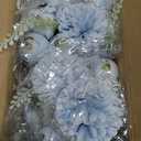 Tigeen 12 Bundles Peonies Artificial Flowers Faux Roses Silk Flowers Hydrangea Artificial Bouquet for Wedding Table Centerpiece Floral Vase Home Office Bridal Decor (Blue)