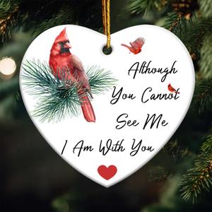 Cardinal Christmas Ornaments, Christmas Tree Decoration, Sympathy Cardinal, for Women, Men, Bereavement Gifts for Loss of Loved One, Red Cardinals Decor Ceramic Ornament (B27)